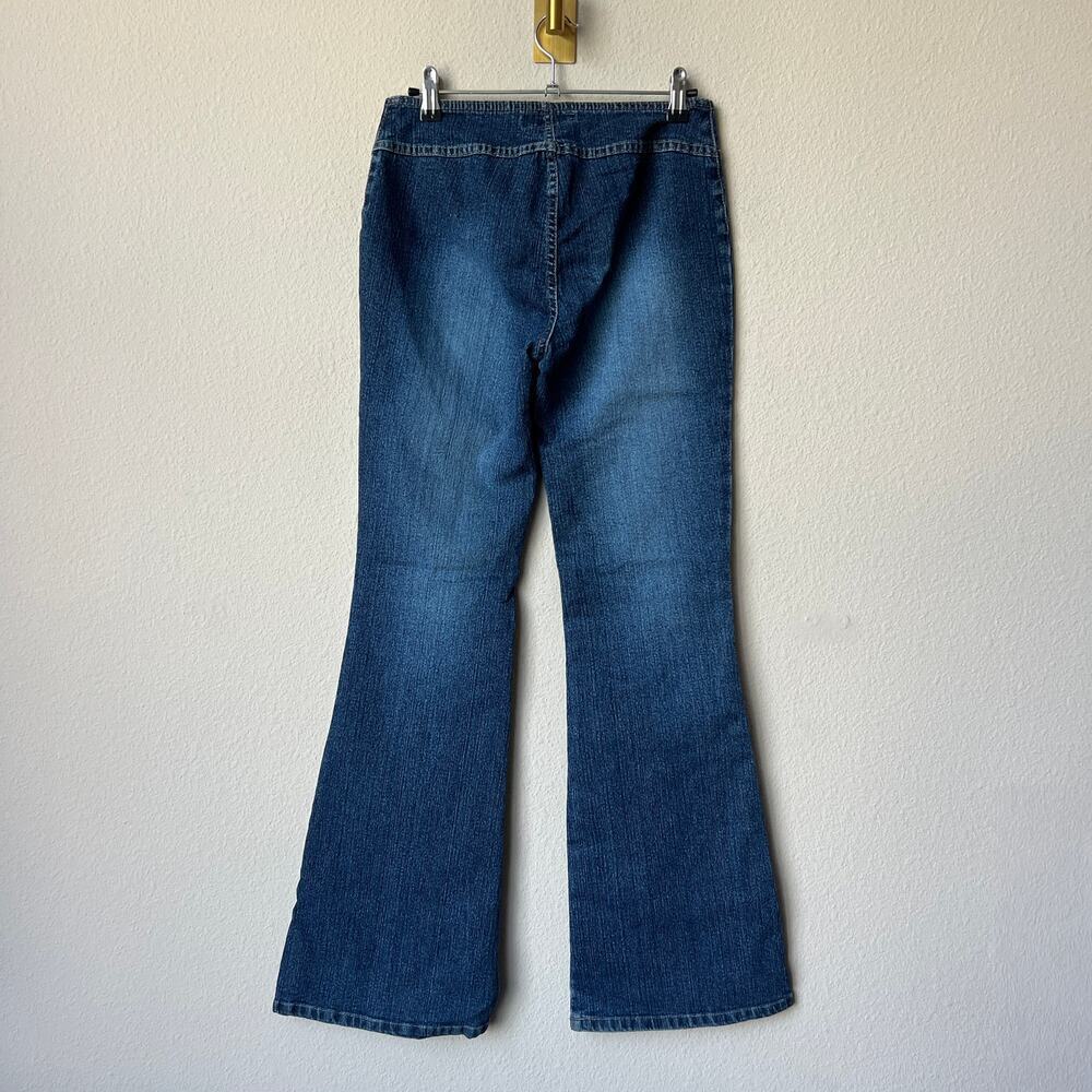 Jordache Y2K Lo-Rise Stretch Lace Up Flare Denim Jeans Size 15/16 - Picture 2 of 3